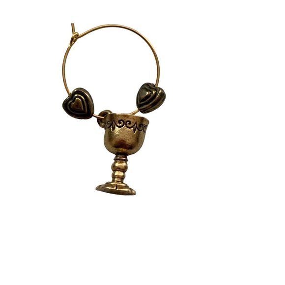 Wine Glass Drink Markers Set of 12-6 Silver tone 6 Gold tone Cocktail Charms - Picture 6 of 16